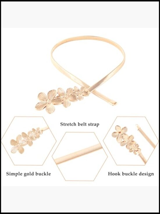 Metal Stretch Waist Skinny Belt for Dresses and Skirts